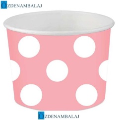 OZDN - PEMBE PUANTİYELİ KARTON KÂSE 200 CC '8 Lİ