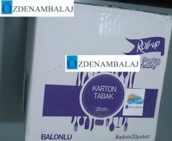 ROLL-UP RENGÂRENK BALONLU KARTON TABAK ( 23 CM 8'Lİ ) - Thumbnail