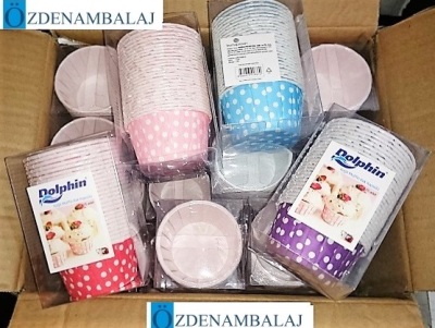 DOLPHİN KÂĞIT MÜFFİN KEK KAPSÜLÜ PVC KARIŞIK RENK 25'Lİ 24 PAKET