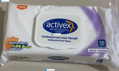 ACTİVEX ANTİBAKTERİYEL ISLAK HAVLU HASSAS 56’LI 12’Lİ KOLİ ( KAPAKLI )