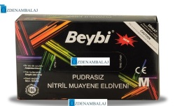 BEYBİ NİTRİL ELDİVEN PUDRASIZ SİYAH (M) - Thumbnail