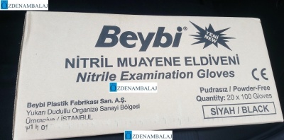 BEYBİ NİTRİL ELDİVEN PUDRASIZ SİYAH (M)