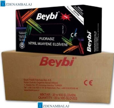 BEYBİ NİTRİL ELDİVEN PUDRASIZ SİYAH (M)