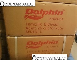 DOLPHİN BULAŞIK-TEMİZLİK ELDİVENİ ( 9-9,5 ) LARGE KIRMIZI - Thumbnail