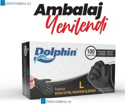 DOLPHİN - ​DOLPHİN ÇOK AMAÇLI SİYAH NİTRİL ELDİVEN (L) (Gıdaya Uygun)