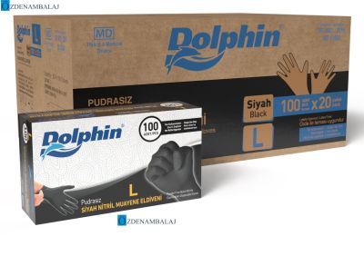 ​DOLPHİN ÇOK AMAÇLI SİYAH NİTRİL ELDİVEN (L) (Gıdaya Uygun)