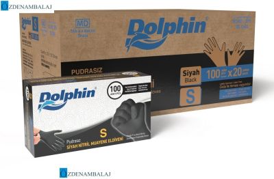 ​DOLPHİN ÇOK AMAÇLI SİYAH NİTRİL ELDİVEN (S) (Gıdaya Uygun)
