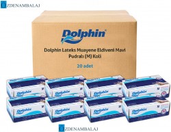 DOLPHİN PUDRALI MAVİ LÂTEKS ELDİVEN ( M ) - Thumbnail