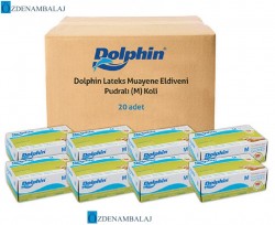 DOLPHİN LATEX MUAYENE ELDİVENİ PUDRALI ( M ) - Thumbnail