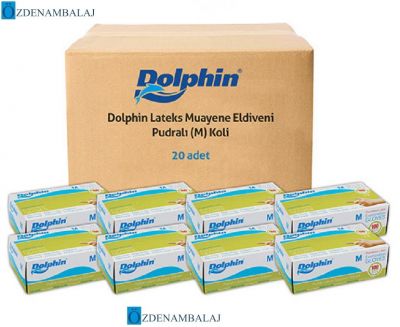 DOLPHİN LATEX MUAYENE ELDİVENİ PUDRALI ( M )