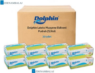 DOLPHİN LATEX MUAYENE ELDİVENİ PUDRALI ( S )