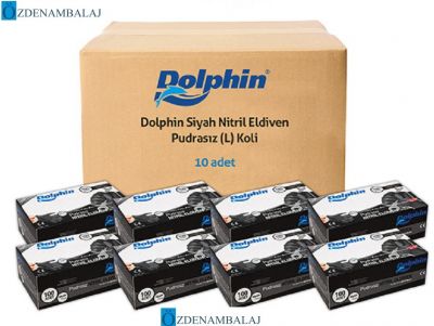 DOLPHİN SİYAH NİTRİL ELDİVEN PUDRASIZ EKSTRA KALIN ( L )