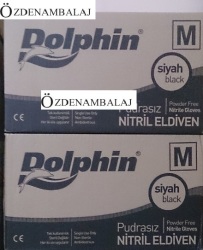 DOLPHİN SİYAH NİTRİL ELDİVEN PUDRASIZ EKSTRA KALIN (M ) - Thumbnail