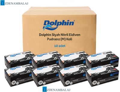 DOLPHİN SİYAH NİTRİL ELDİVEN PUDRASIZ EKSTRA KALIN (M )