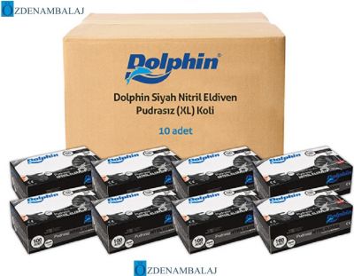 DOLPHİN SİYAH NİTRİL ELDİVEN PUDRASIZ EKSTRA KALIN (XL )