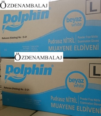 DOLPHİN NİTRİL MUAYENE ELDİVENİ PUDRASIZ BEYAZ ( L )