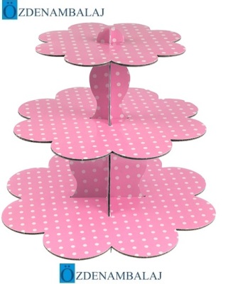 KARTON CUPCAKE STANDI PEMBE PUANTİYELİ