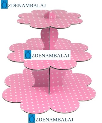 KARTON CUPCAKE STANDI PEMBE PUANTİYELİ