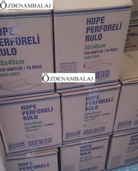  HDPE PERFORELİ RULO GIDA POŞETİ PİKNİK DÜZ 35*45 250'Lİ - Thumbnail