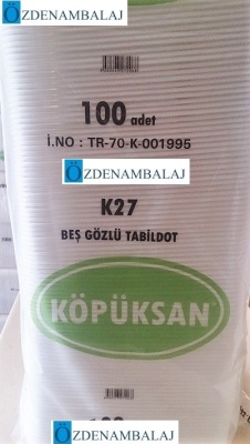  K27 BEŞ GÖZLÜ TABİLDOT TABAK BEYAZ 335*270*40 100'LÜ