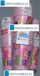 ROLL-UP PARTY DREAMS KARTON BARDAK KIZ DOĞUM GÜNÜ 8'Lİ - Thumbnail