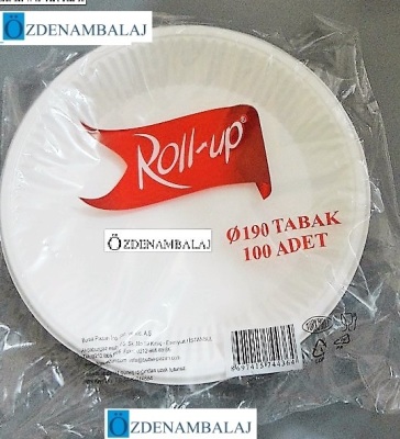 ROLL-UP PLASTİK TABAK BÜYÜK 19 CM 100'LÜ