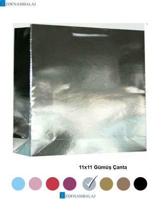 SİILVER ( GÜMÜŞ ) HEDİYELİK ÇANTA 11*11*CM 50’Lİ