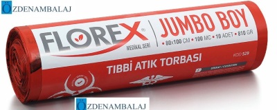 TIBBİ ATIK BASKILI JUMBO BOY ÇÖP TORBASI C KATLAMA KOD : 529