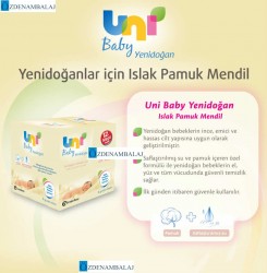 UNİ BABY ISLAK PAMUK MENDİL YENİ DOĞAN 40'ADET - Thumbnail